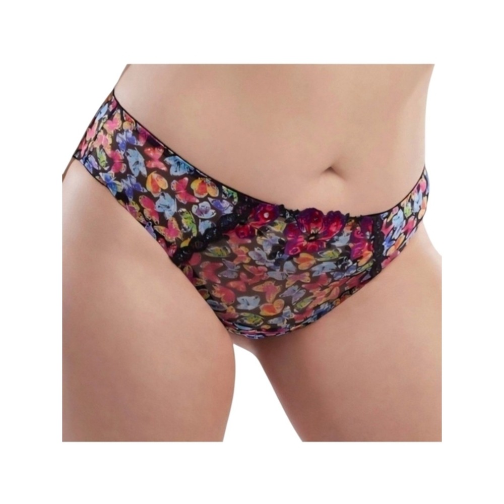 NWOT Savage x Fenty Butterfly Floral Embroidered Bikini Panties- Plus Size 1X